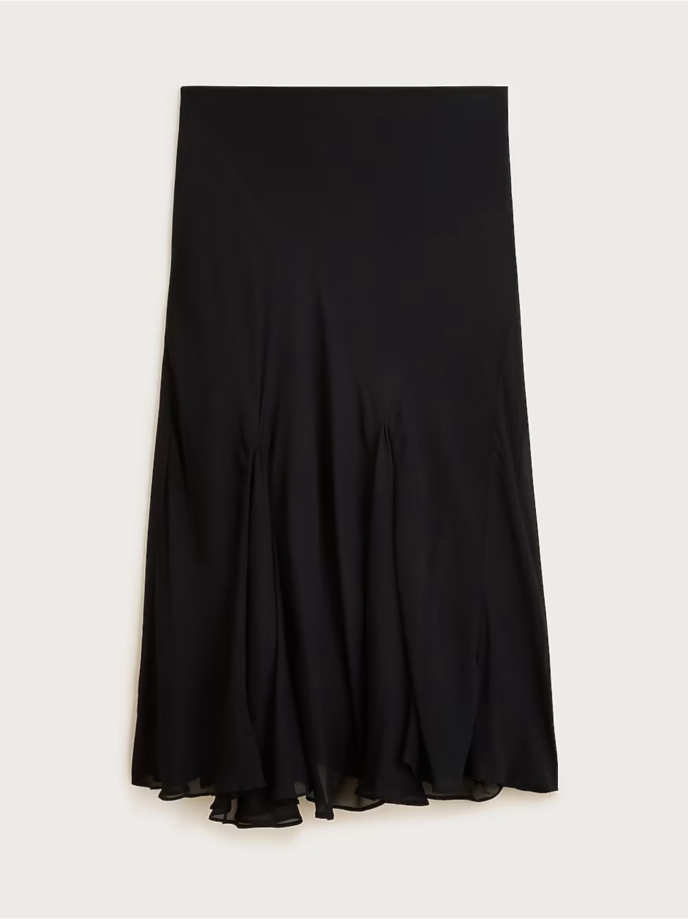 NWT J Crew Gwyneth flounce hem slip skirt in chiffon black medium